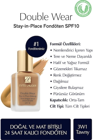Estee Lauder Double Wear Fondöten Spf10 3W1 Tawny 30 ML
