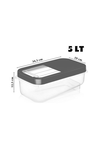 Nandy Home 5 Lt Kolay Kayar Kapaklı Multibox Saklama Kabı Antrasit 3 Adet Antrasit