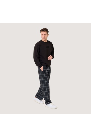 Siyah Fila Erkek Bisiklet Yaka Sweatshirt Deva Fam0570 Siyah