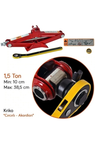 Universal Oto Araç Krikosu 1.5 - 2 Ton Makas Tip