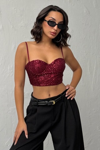 Verymoda Pulpayet Abiye Büstüyer - F2063 Bordo