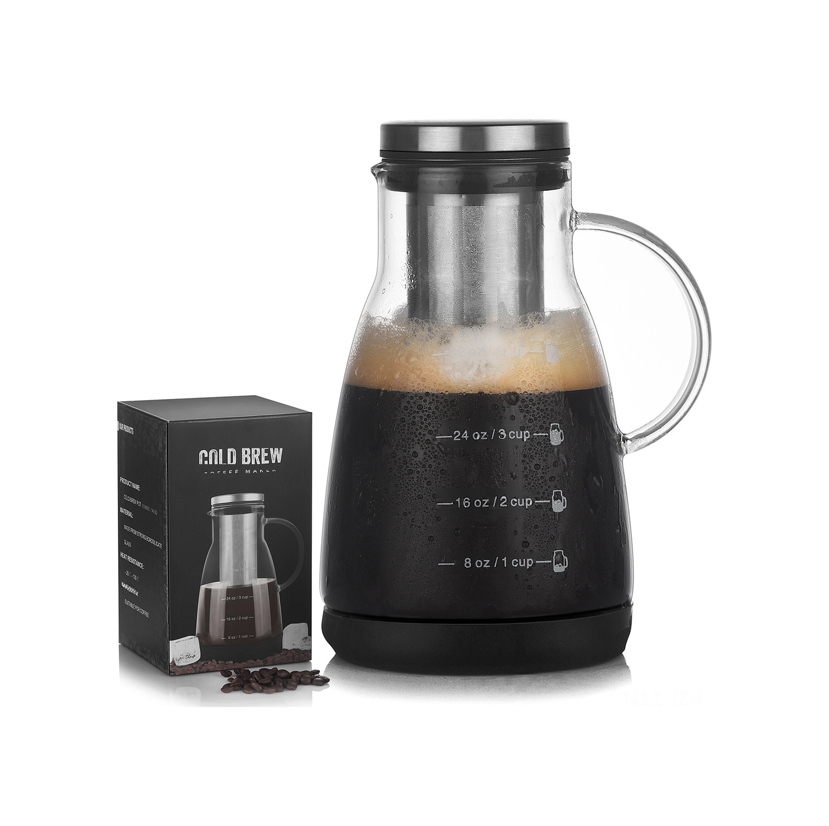 Geeroyoo Evde Kafe Ve Çay Hazırlamak İçin Cam Soğuk Demleme Fincanı - Filtreli, Çok Amaçlı, Kaliteli Malzemeyle Hazırlanmış Diğer