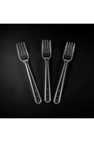 Dayanıklı Ve Çevre Dostu Plastik Lüx Çatal 1.000 Adet Şeffaf