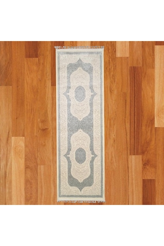 Osmanlı Motifli 100 X 300 Yün Halı Mavi