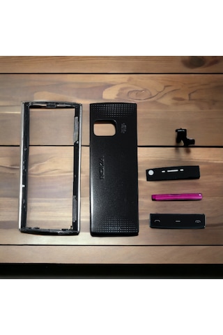 Nokia X6 Kapak Nokia X6-00 Uyumlu Siyah Ön Kapak Arka Kapak Tuş T