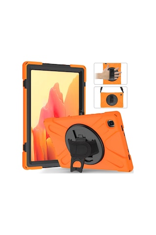 Galaxy Tab A7 Lite 8.7 T220 Uyumlu Tam Koruma Defender Askılı 360 Dönebilir Standlı Zırh Tablet Kılıfı Korumalı Kapak