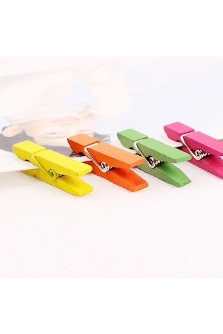 Mini Renkli Mandal 2.5 Cm Küçük Renkli Mandal 100 Adet Ahşap Çok Renkli