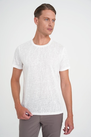 Efor Comfort Fit Bisiklet Yaka Viskon Karışımlı Casual Beyaz Tişört Ts 902 Beyaz