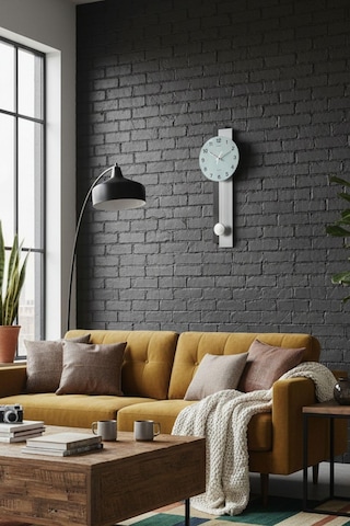 Regal Sarkaçlı Modern Tasarım Duvar Saati Ahşap
