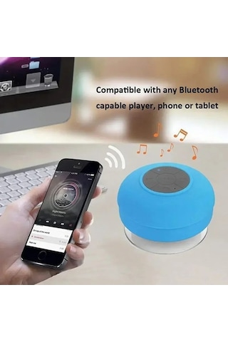 Zyzqstore Su Geçirmez Müzik Hoparlör, Işık Dahili Mikrofonlu, Büyük Vantuzlu