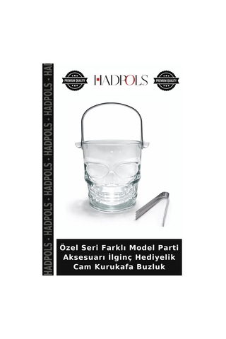 Özel Seri Farklı Model Parti Aksesuarı İlginç Hediyelik Cam Kurukafa Buzluk Şeffaf