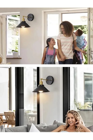 Yonlux Duvara Monte Lamba, Yatak Odası, Antre, Loft İçin E27contacto 443782448 Siyah