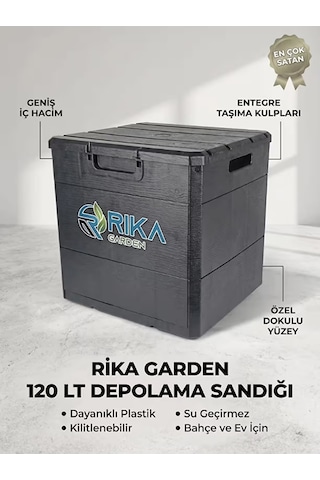 Rika Garden Çok Amaçlı Siyah Bahçe Depolama Sandığı