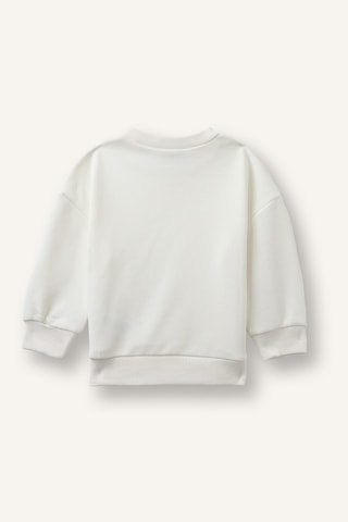 Defacto Baskılı Bisiklet Yaka Kalın Kumaş Sweatshirt Kız Bebek I5084a526auer85 Ekru-er85