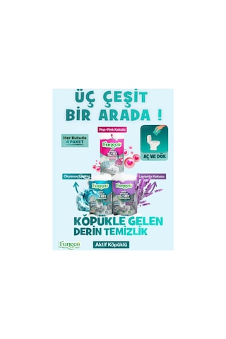 Funeco Klozet Wc Temizleyici Üçlü Set Lavanta, Okyanus Ve Yeni Pop Pink - Köpüklü & Doğa Dostu