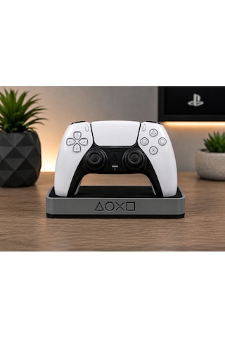 Veriqo 3d Ps5 Dualsense Şarj Ve Stand Ünitesi Playstation 5 Kontrolcü Masaüstü Düzenleyici Standı Gri