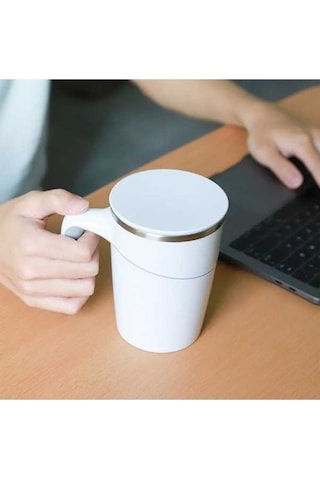 Pazly Ve Vantuzlu Termos Şık Ofis Modern Ml Düşmeyen Beyaz Bardak 500 Vp Beyaz