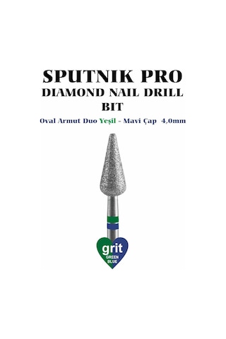Elmas Oval Armut Freze Duo Yeşil-mavi Çap 4,0mm
