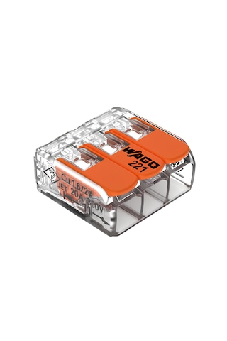 Wago 3'lü Çok Amaçlı Bağlantı Klemensi Tırnaklı 3x4mm2 100 Ade