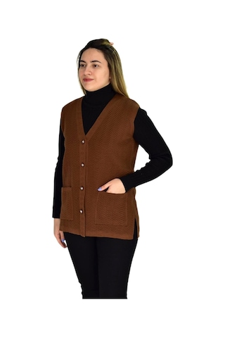 Kadın Cepli Triko Yelek Bgl-st03343 001