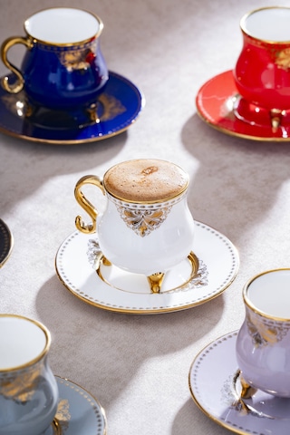 Acar Hemera 6 Kişilik Porselen Kahve Fincanı Takımı SCT-21-0240