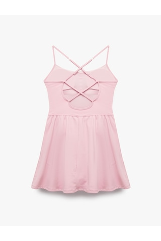Koton Sırt Detaylı Slim Fit Kolsuz İnce Askılı Spor Elbise Pembe 6sak30279nk Gül