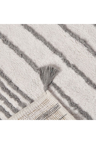 Evidea Soft Line Tufting Banyo Paspası - Beyaz - 60x90 Cm Beyaz