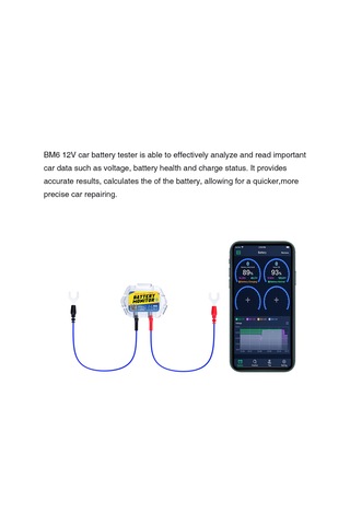 Tenfowee Otomobil Bt Akü Test Cihazı - Gerçek Zamanlı Sıcaklık, Voltaj, Sağlık, Şarj Durumu Takibi Ve Anormal Uyarı Fonksiyonu