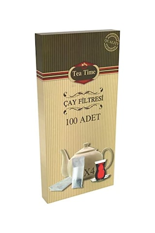 Tea Time Çay Kahve Filtresi Kağıt Filtre L Büyük Boy 100'lü Çay Filtresi Poşeti çok renkli