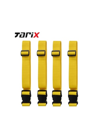Tarix 4 Adet Sarı Valiz Kemeri + 2 Adet Kırmızı Valiz Etiketi Sarı