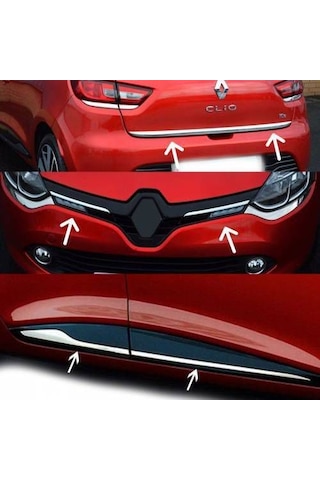 Renault Clio 4 Yan Kapı Çıtası + Ön Panjur + Bagaj Alt Çıtası