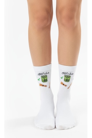 Gost Liria Macha Socks Desenli Unisex Soket Çorap Beyaz