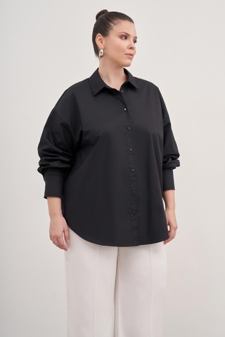 Basic Poplin Gömlek Siyah