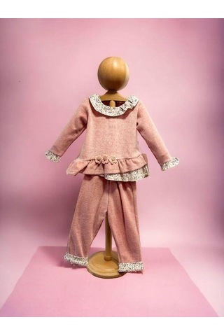 Kız Bebek Çiçek Desenli 2 Li Takım-15268 Pembe