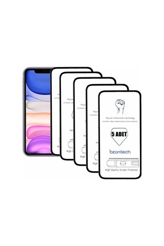Pp Apple Uyumlu iPhone 11 İle Ekran Koruyucu Tam Kaplayan 5li Set