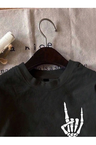 Hazego Erkek Baskılı Oversize T-shirt - Siyah