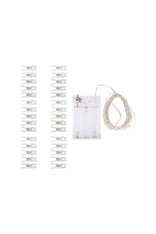 Xindoker Ev Dekorasyon Işıklı Fotoğraf Klipsleri - 3m 30 Led Isınma Beyazı Bakır Tel, 30 Şeffaf Plastik Klip Pil Dahil Değil