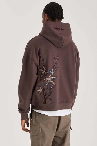 American Rag Cie Organik Pamuklu Kahverengi Hawthorn Kapşonlu Sweatshirt - Rahat Kesim