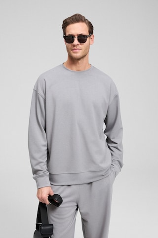 Grimelange Vıento Erkek Bisiklet Yaka Uzun Kollu Regular Fit Gri Sweatshirt Gri