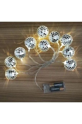 2m 10 Led Pilli Disko Toplu Işık Çok Renkli