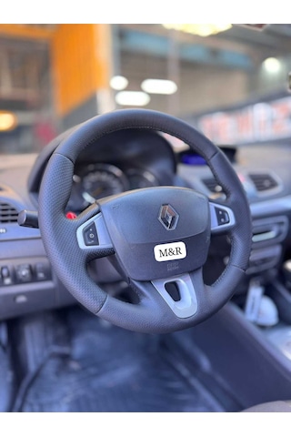 Fluence Nikelanjlı Tuşlu Kaplama Deri Direksiyon Kılıfı Siyah