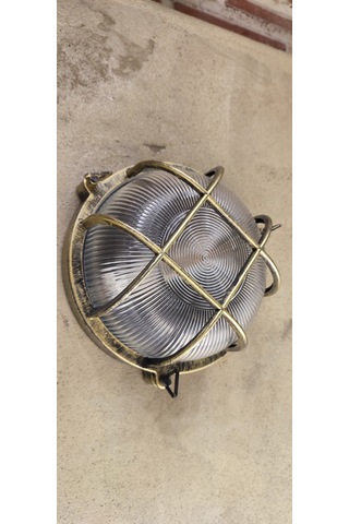 Eskıtme Yuvarlak Alüminyum Gövde Camlı Tavan Armatürü Antik Eskitme