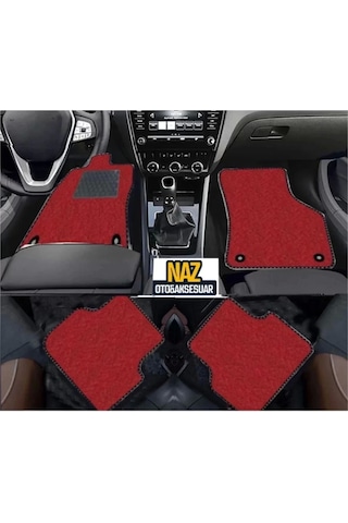 Volkswagen Caddy 2010 - 2015 Kırmızı Halı Siyah Kenar Petek Topuk