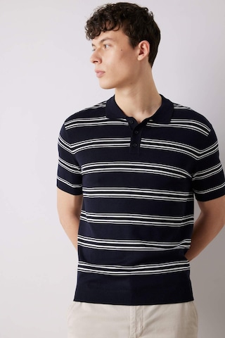 DeFacto Regular Fit Polo Yaka Çizgili Kısa Kollu Yumuşak Tuşeli Triko Tişört E2665AX25SPNV64