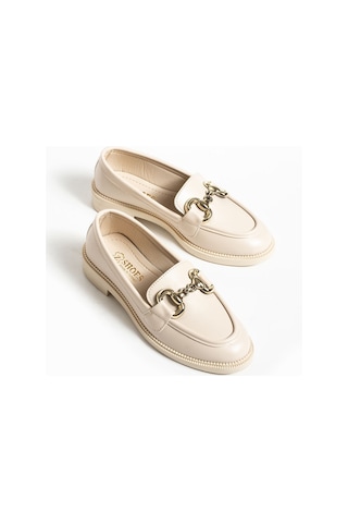 Jane Kadın Loafer Makosen Casual Toka Detay Günlük Ayakkabı Bej