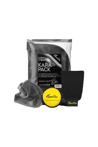 Karapack Mikrofiber Oto Yıkama Paketi – Siyah