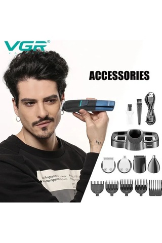 V-108 10 İn 1 Profesyonel Erkek Bakım Seti - Standlı, Led Ekranlı Saç Sakal Ve Vücut Tıraş Makinesi