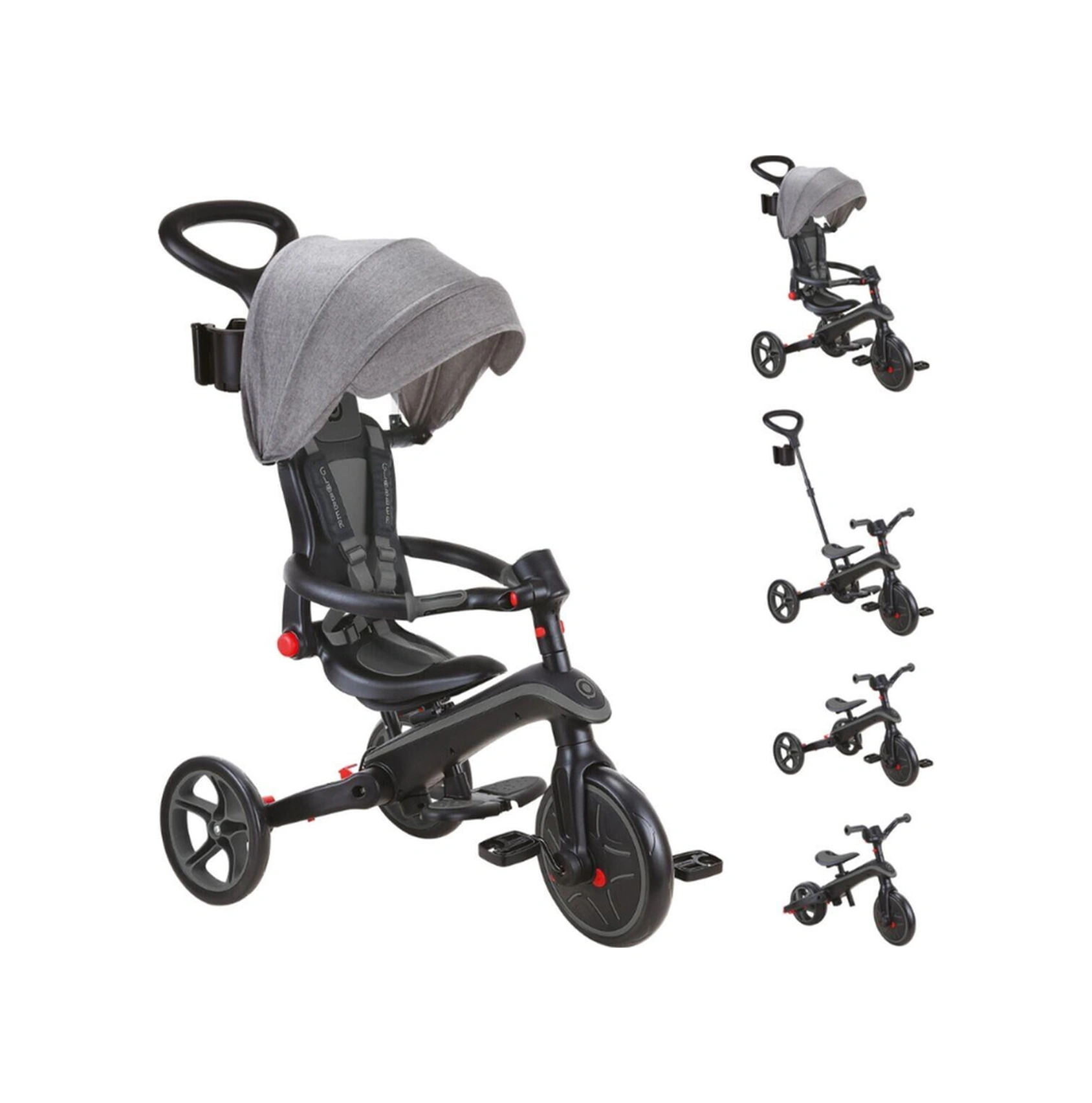 Globber Explorer 4in1 Katlanabilir Bisiklet - Siyah/gri Siyah