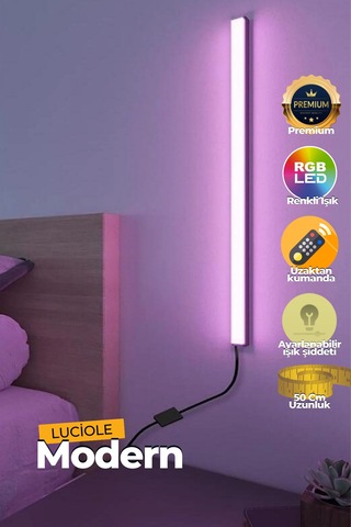 Uzaktan Kumandalı Led Lamba - Yatak Üstü, Tv Yanı ,oturma Odası - Rgb Çok Renkli 50 Cm