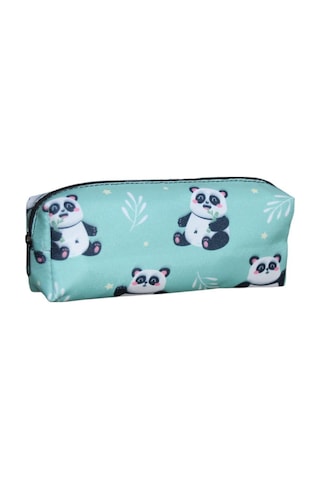 Yeşil Panda Desenli Tatlı Kalemlik - Okul Kalemliği-makyaj Çantası